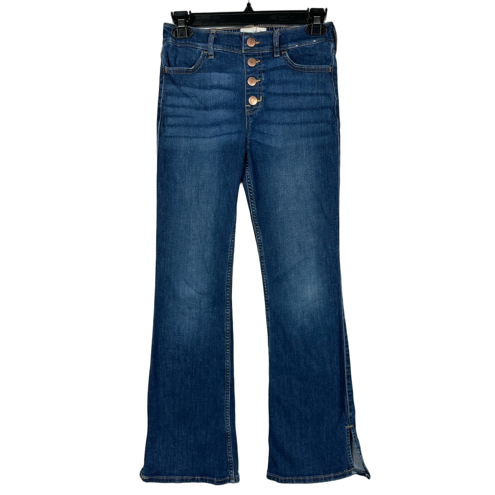 Abercrombie Kids High Rise Flare Pull On Dark Wash Blue Jeans Size 13/14